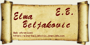 Elma Beljaković vizit kartica
